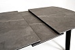 стол Шамони-3 (керамика) 160х90(+37) (ноги черные) (керамика  ARMANI GREY)