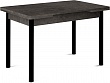 стол Милан-2 EVO 120х80 (+30+30) (ноги 4 чёрный) (серый камень)