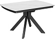 стол Атланта-3/Q (керамика) 130х90(+37) (ноги черные) керамика White Marble)