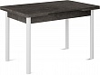 стол Милан-1 EVO 110х70 (+30+30) (ноги №4 металл белые) (сер камень)